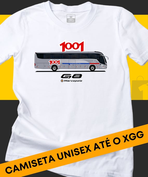 CAMISETA ÔNIBUS MARCOPOLO G8 AUTO VIAÇÃO 1001