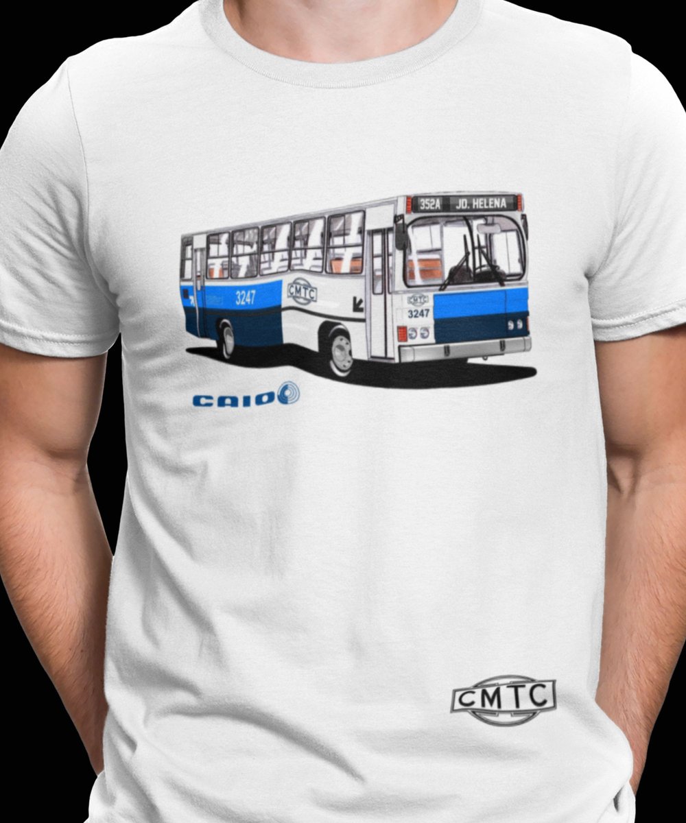 Nome do produto: CAMISETA ÔNIBUS CMTC CAIO AMÉLIA LINHA 352A JD. HELENA