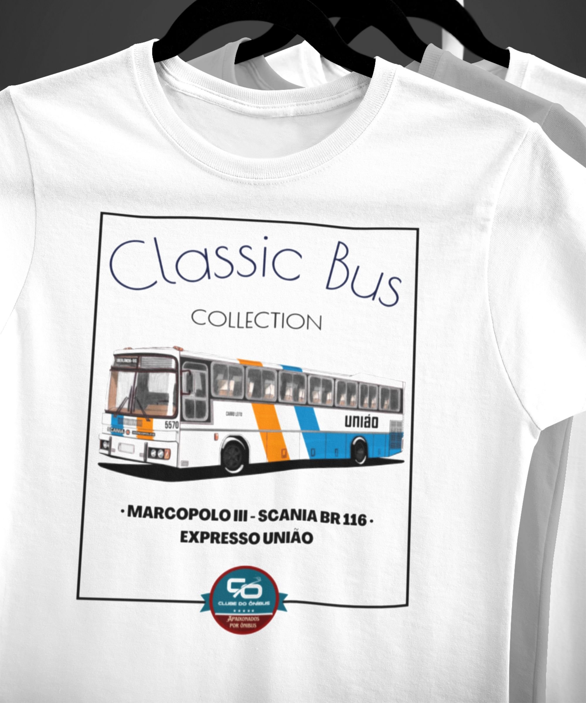 CAMISETA MASCULINA EXPRESSO UNIÃO - MARCOPOLO 3 SCANIA BR 116