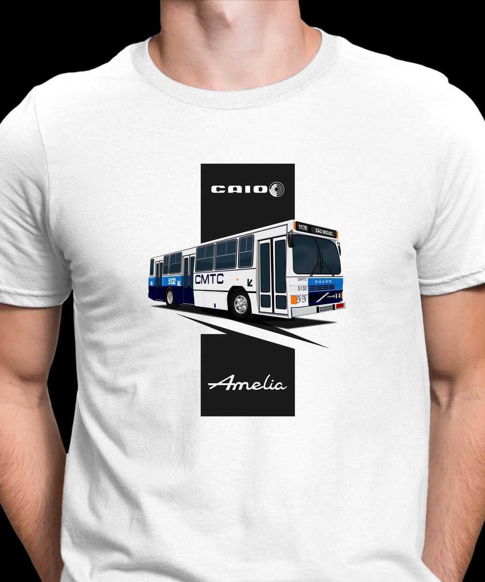 Nome do produto: CAMISETA ÔNIBUS CMTC CAIO AMÉLIA 