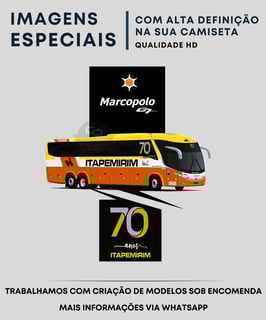 Nome do produto CAMISETA VIAÇÃO ITAPEMIRIM SUZANTUR 70 ANOS 
