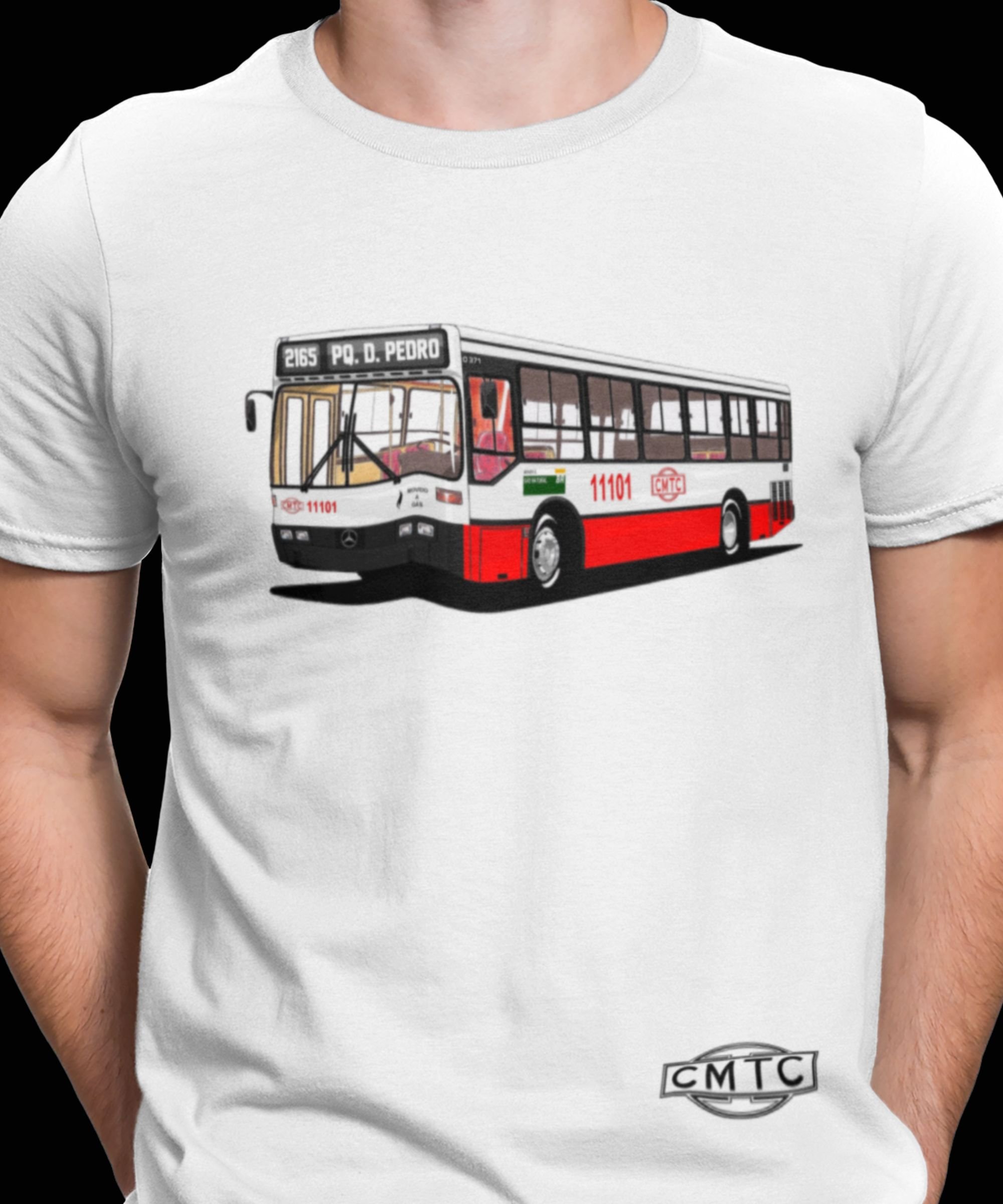 CAMISETA ÔNIBUS CMTC MOVIDO A GÁS NATURAL | LINHA 2165 PQ. DOM PEDRO 