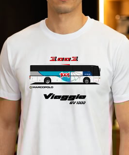 CAMISETA ÔNIBUS VIAÇÃO 1001 MARCOPOLO VIAGGIO GV 1000