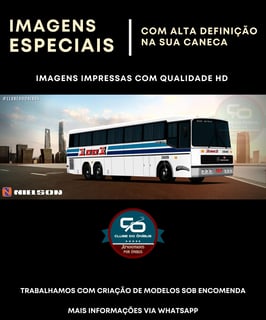 Nome do produto CANECA ÔNIBUS AUTO VIAÇÃO 1001 NIELSON DIPLOMATA 3D HD