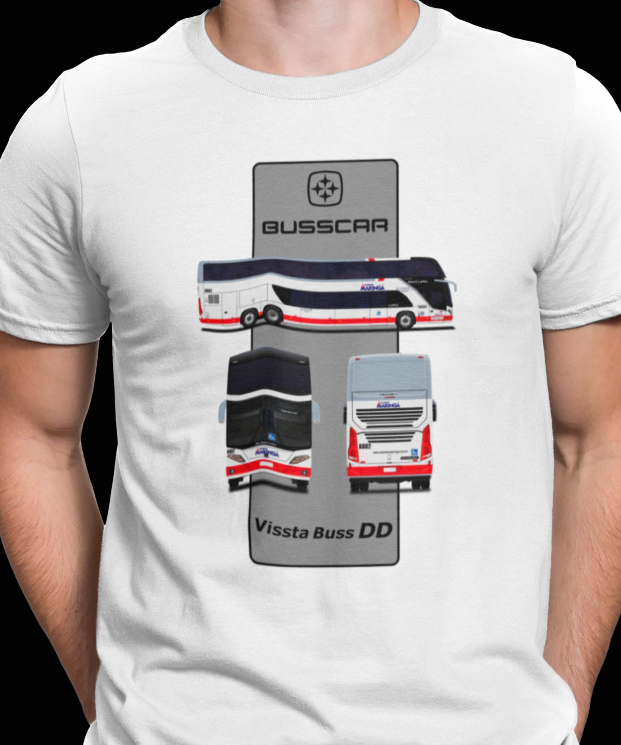 CAMISETA ÔNIBUS EXPRESSO MARINGÁ BUSSCAR VISSTA BUSS DD