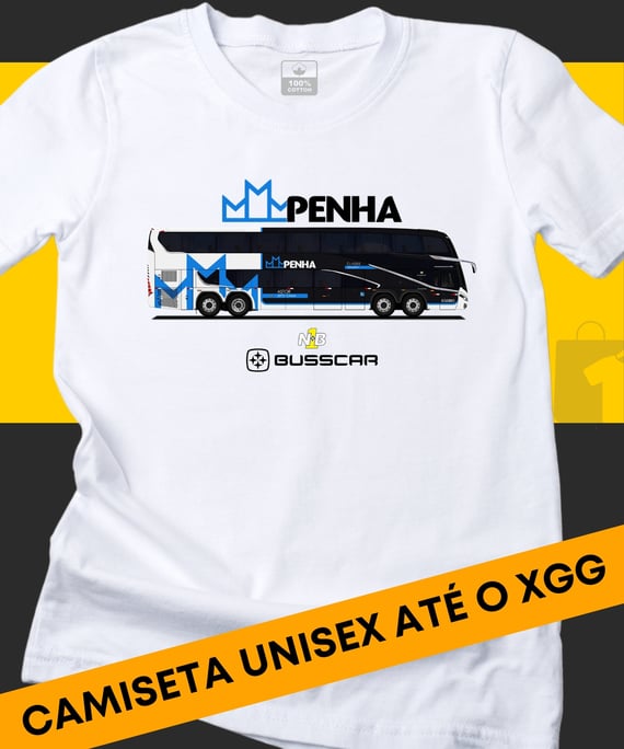 CAMISETA ÔNIBUS PENHA BUSSCAR PANORÂMICO DD NB1