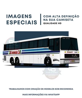 Nome do produto CAMISETA ÔNIBUS AUTO VIAÇÃO 1001 NIELSON DIPLOMATA DESENHO 3D HD