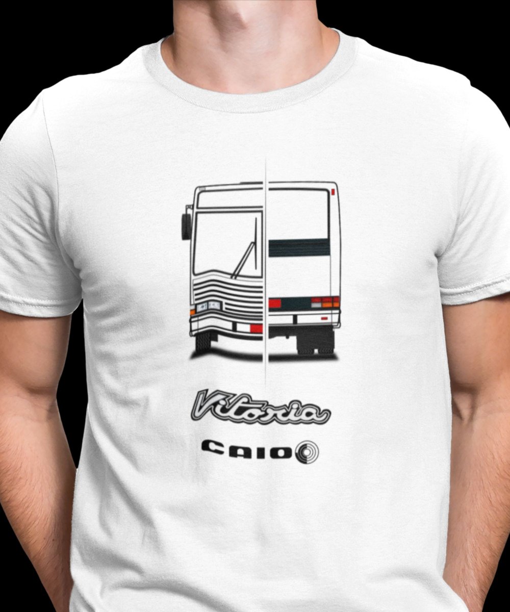 Nome do produto: CAMISETA ÔNIBUS CAIO VITÓRIA SÉRIE TRAÇOS
