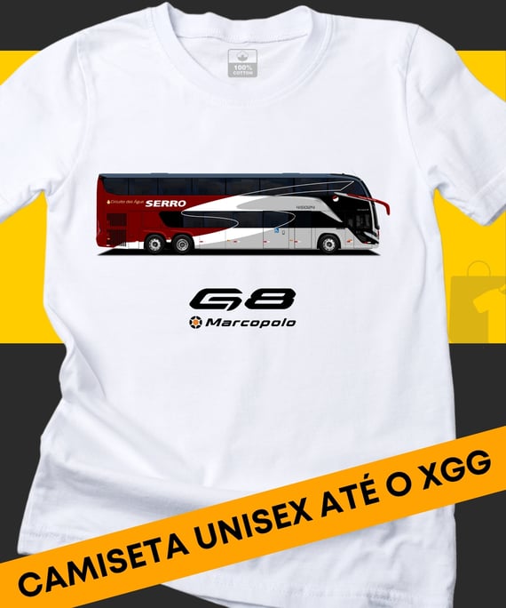 CAMISETA ÔNIBUS MARCOPOLO G8 VIAÇÃO SERRO