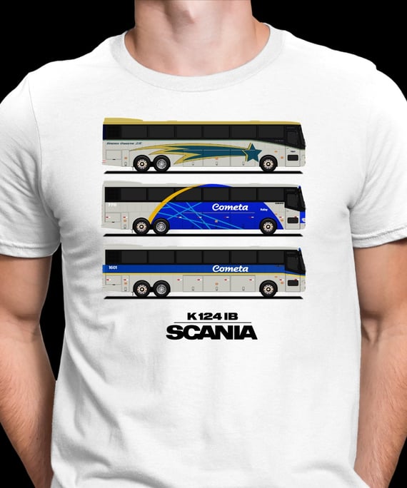 CAMISETA DESENHO ÔNIBUS VIAÇÃO COMETA CMA ESTRELÃO 