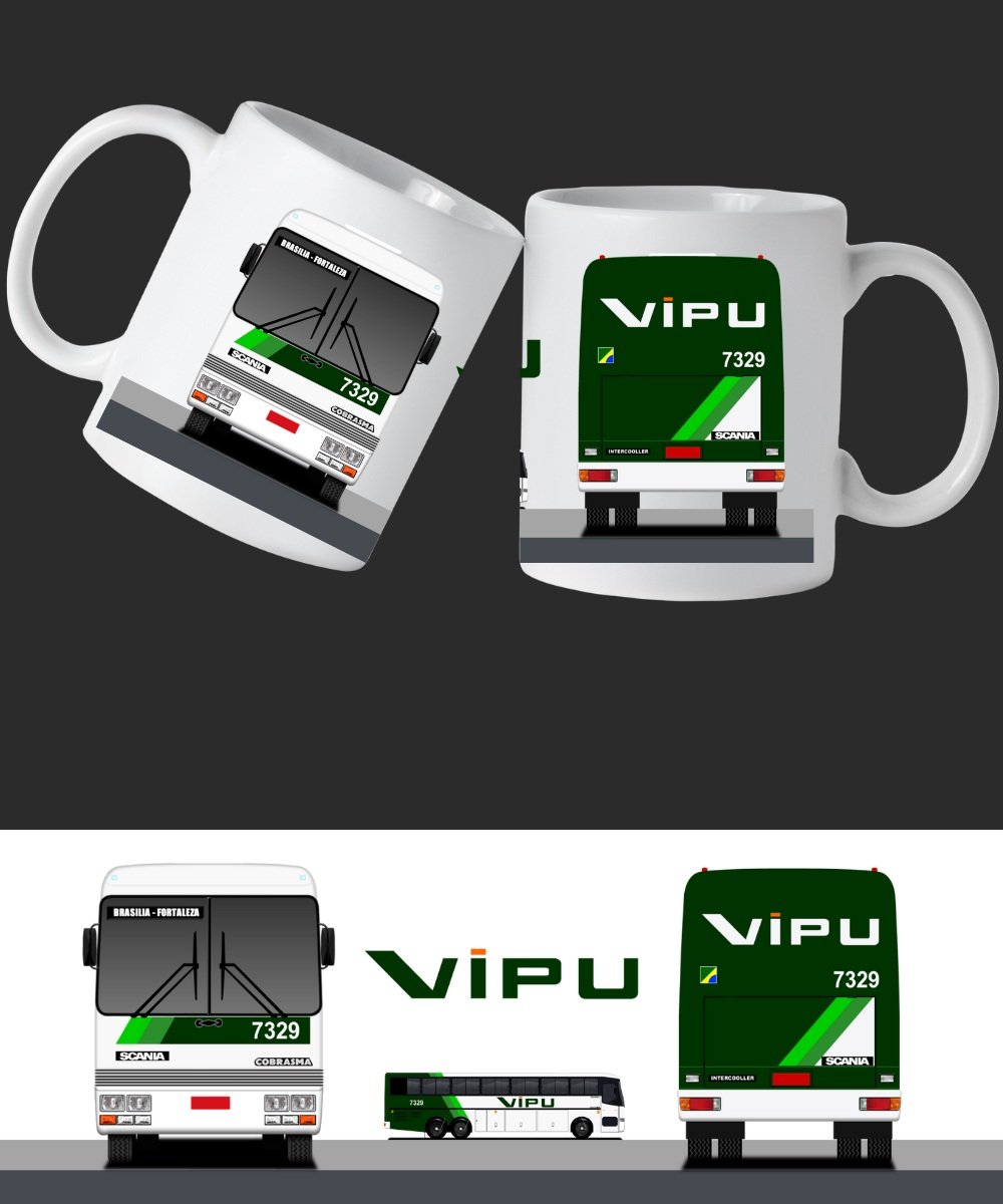 CANECA ÔNIBUS VIPU VIAÇÃO IPU FORTALEZA CEARÁ COBRASMA 