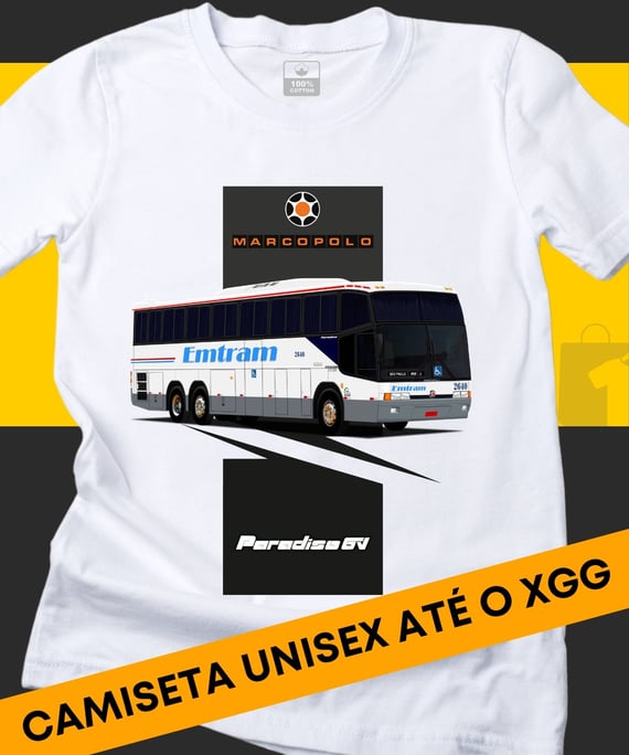 CAMISETA ÔNIBUS EMTRAM MARCOPOLO GV 