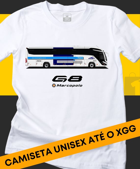 CAMISETA AUTO VIAÇÃO BRAGANÇA MARCOPOLO G8