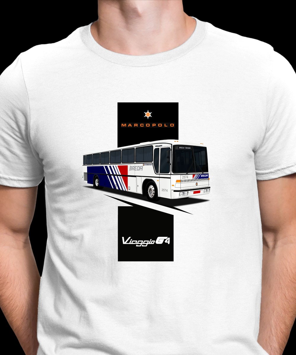 Nome do produto: CAMISETA ÔNIBUS BREDA MARCOPOLO VIAGGIO G4