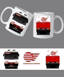 Nome do produto Caneca Ônibus Pássaro Marron para Motorista de Ônibus - Presente Exclusivo 