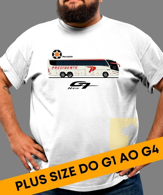 CAMISETA VIAÇÃO PRESIDENTE MARCOPOLO NEW G7 PLUS SIZE