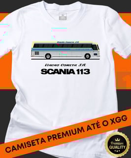 Nome do produto CAMISETA ÔNIBUS VIAÇÃO COMETA FLECHA AZUL 7455 SCANIA 113