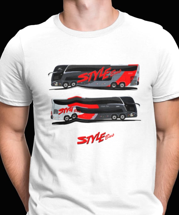 CAMISETA STYLE BUS DOUBLE DECKER DUAS PINTURAS
