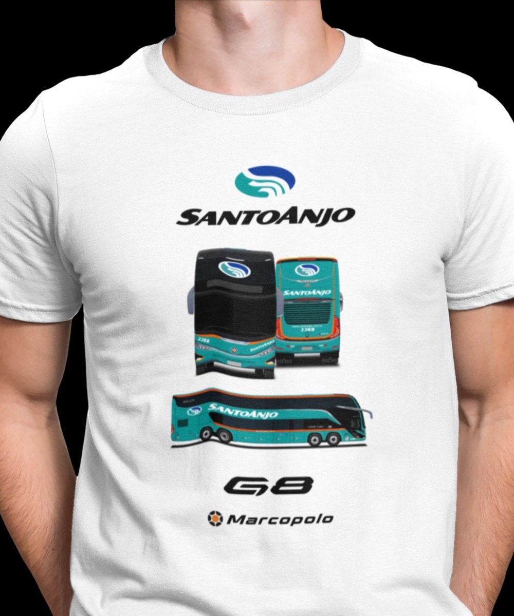 Nome do produto: CAMISETA ÔNIBUS VIAÇÃO SANTO ANJO DA GUARDA MARCOPOLO G8