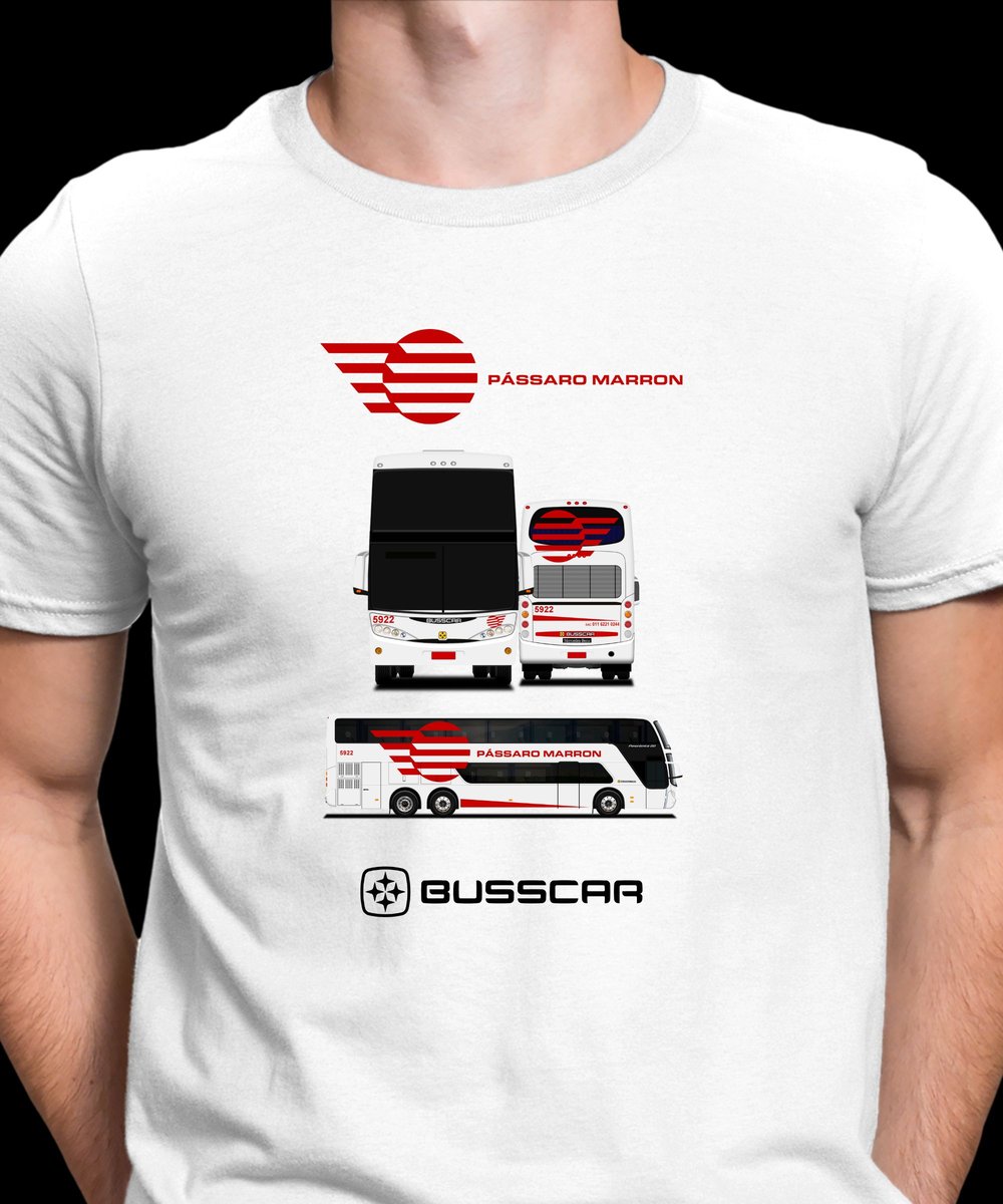 Nome do produto: CAMISETA ÔNIBUS PÁSSARO MARRON (PÁSSARO MAROM) BUSSCAR DD