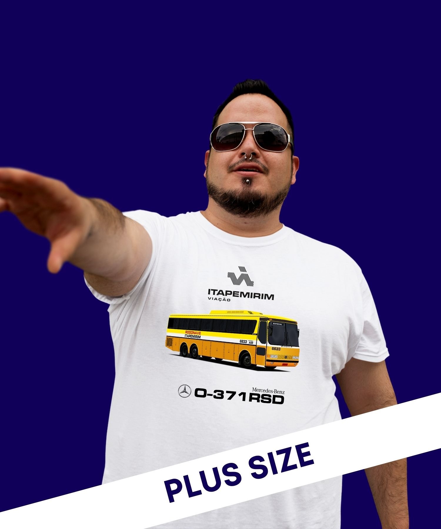 CAMISETA ÔNIBUS VIAÇÃO ITAPEMIRIM RODONAVE MERCEDES BENZ O-371RSD PLUS SIZE