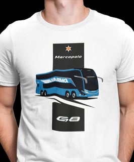 Nome do produtoCAMISETA ÔNIBUS VIAÇÃO ÁGUIA BRANCA MARCOPOLO G8