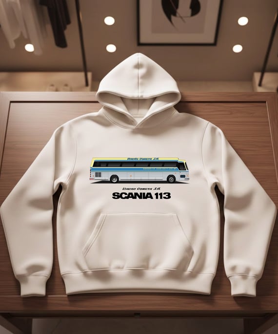 CASACO MOLETOM FLECHA AZUL VIAÇÃO COMETA SCANIA 113