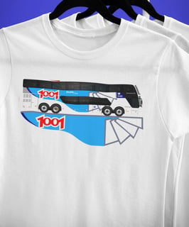 CAMISETA ÔNIBUS VIAÇÃO 1001 BUSSCAR PANORÂMICO DD 