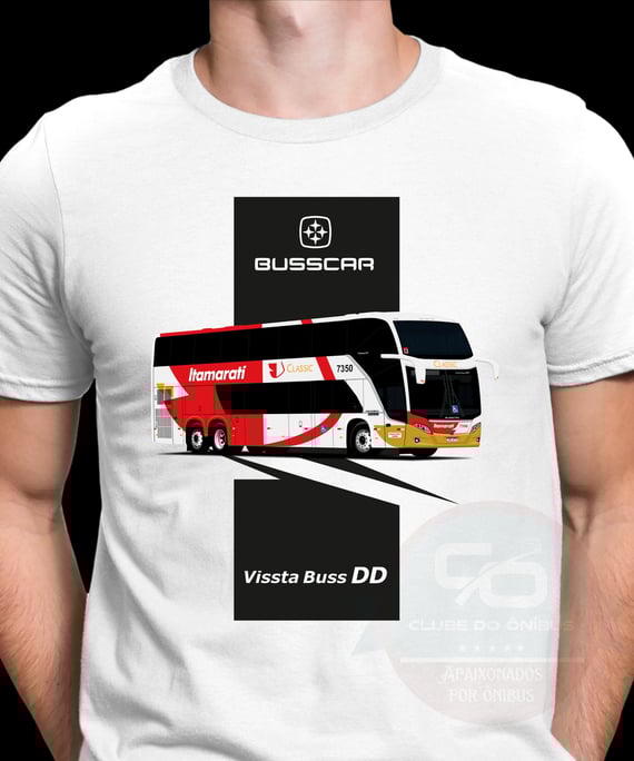 CAMISETA ÔNIBUS EXPRESSO ITAMARATI RETRÔ BUSSCAR VISSTA BUSS DD 