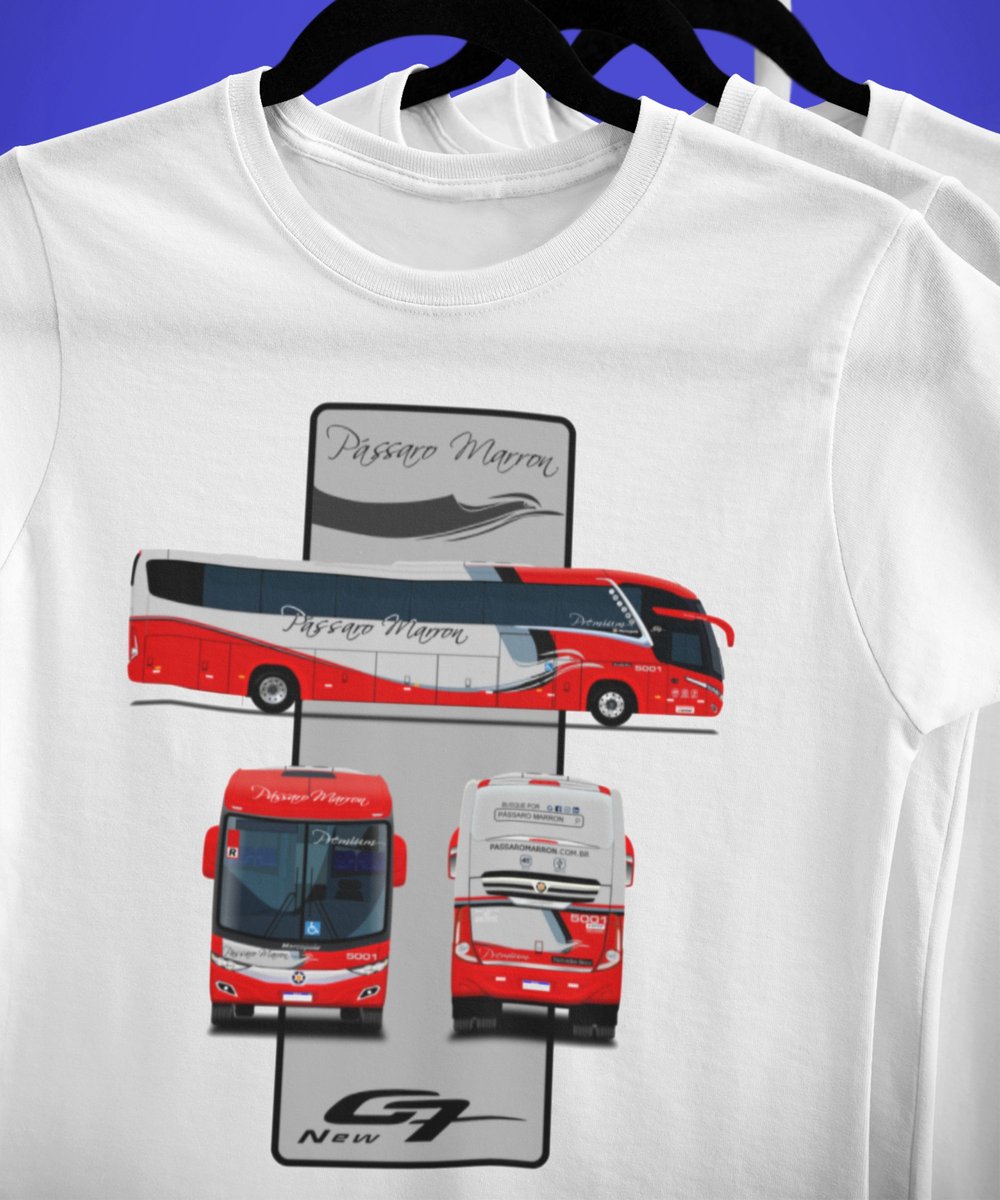 Nome do produto: CAMISETA ÔNIBUS PASSARO MARROM (PÁSSARO MARRON) MARCOPOLO NEW G7