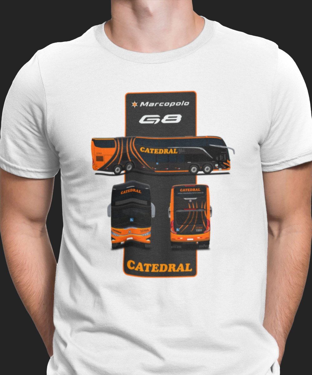 Nome do produto: CAMISETA ÔNIBUS VIAÇÃO CATEDRAL MARCOPOLO G8
