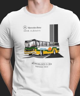 CAMISETA ÔNIBUS EMPRESA CRUZ (ARARAQUARA) MERCEDES BENZ O-364 MONOBLOCO