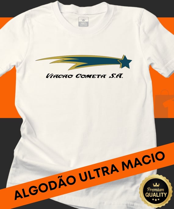 CAMISETA ESPECIAL VIAÇÃO COMETA LOGOTIPO HALLEY 