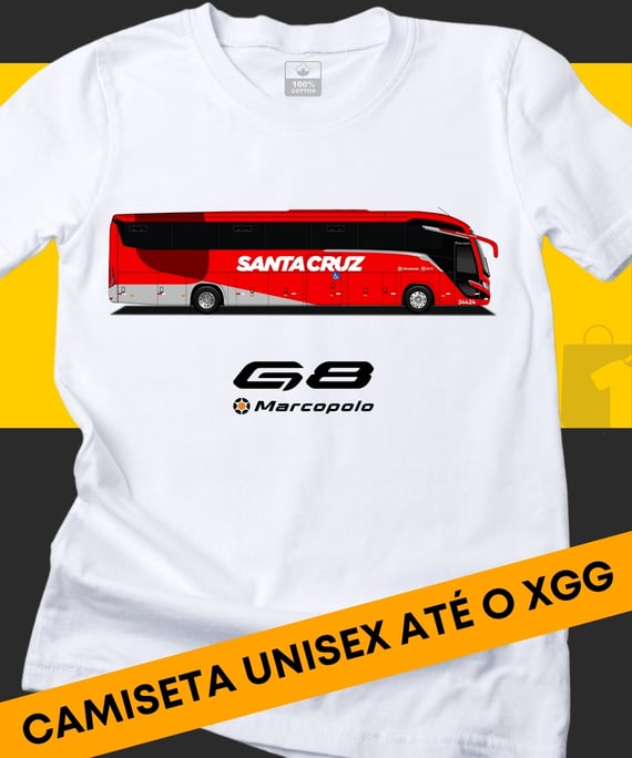 CAMISETA ÔNIBUS VIAÇÃO SANTA CRUZ MARCOPOLO G8