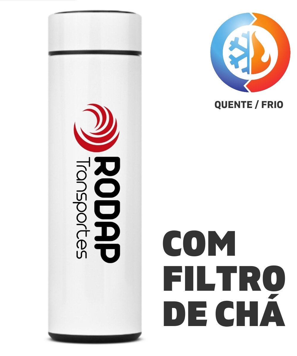 GARRAFA TÉRMICA AÇO INOX 400ML RODAP TRANSPORTES 