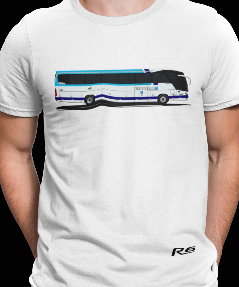 Nome do produto: CAMISETA ÔNIBUS VIAÇÃO PIRACICABANA MASCARELLO ROMA R6