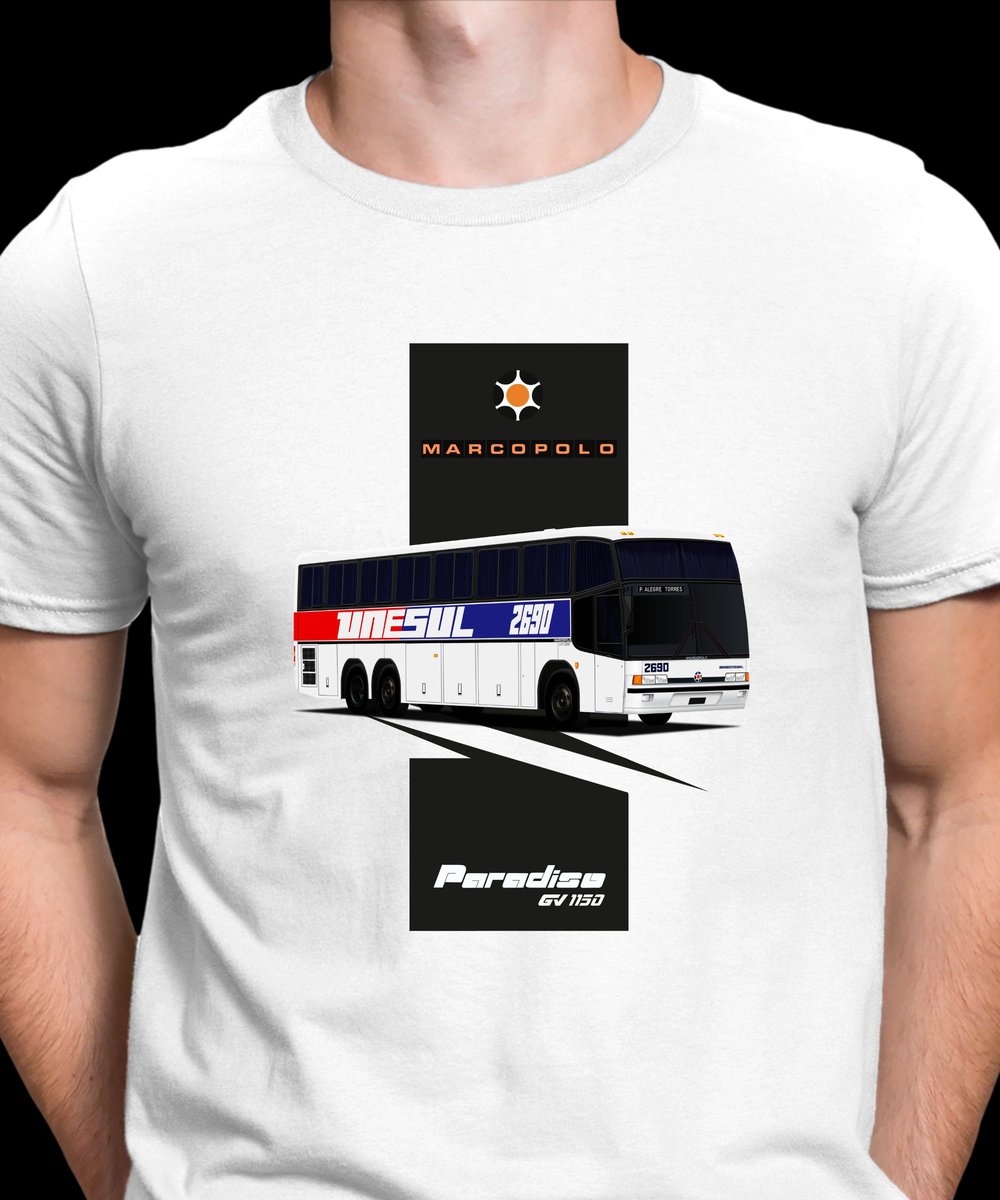 Nome do produto: CAMISETA UNESUL MARCOPOLO PARADISO GV ARTE 3D