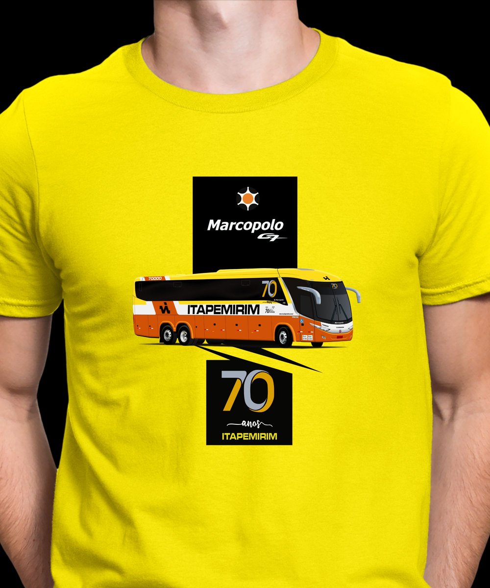 Nome do produto: CAMISETA VIAÇÃO ITAPEMIRIM SUZANTUR 70 ANOS 