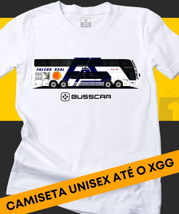 CAMISETA ÔNIBUS FALCÃO REAL BUSSCAR PANORÂMICO DD