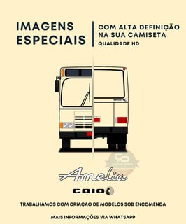 Nome do produto CAMISETA ÔNIBUS CAIO AMÉLIA SÉRIE TRAÇOS