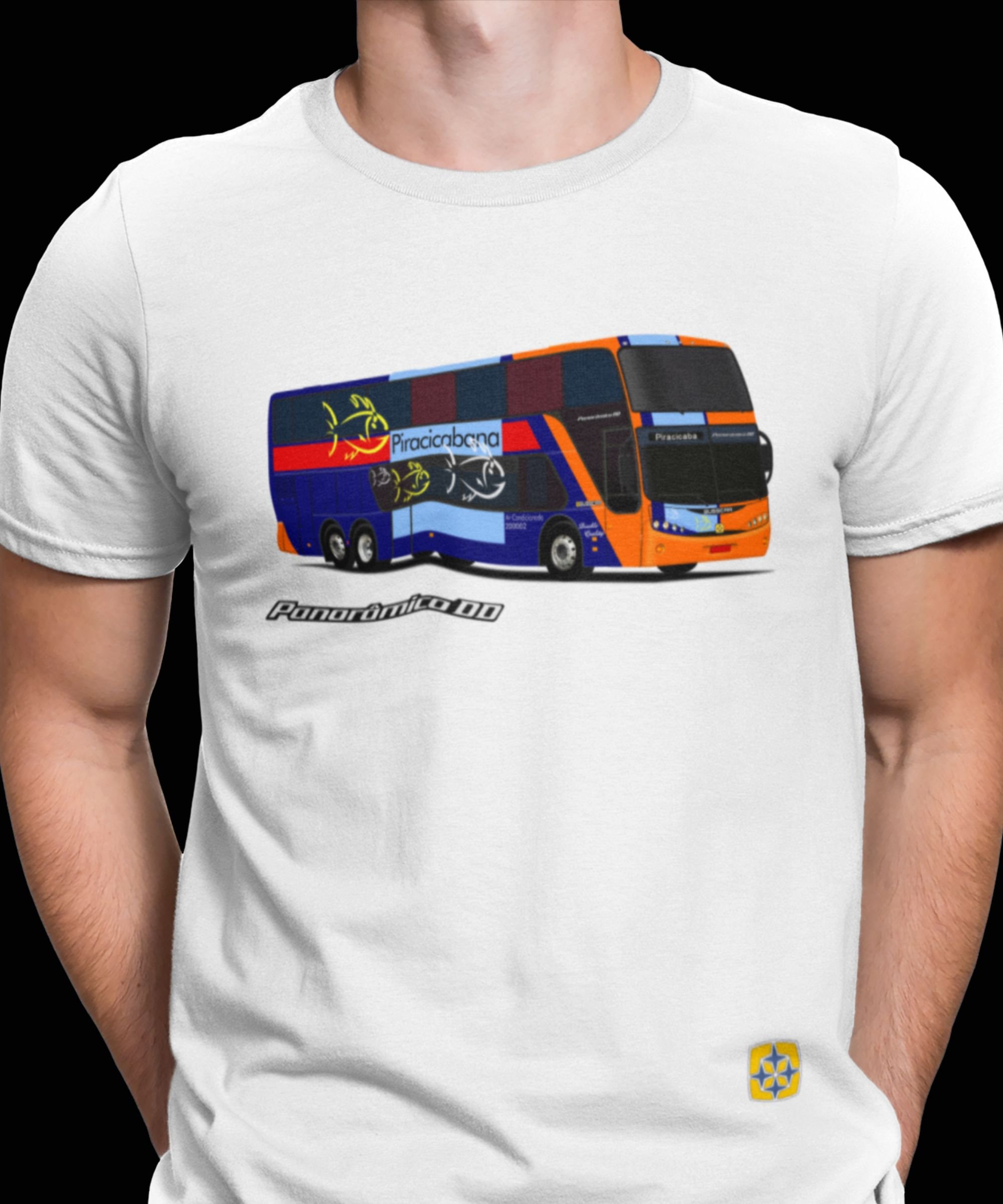 CAMISETA ÔNIBUS VIAÇÃO PIRACICABANA BUSSCAR PANORÂMICO DD 