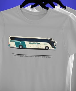 Nome do produto CAMISETA ÔNIBUS VIAÇÃO GARCIA PINTURA RETRÔ MARCOPOLO G8