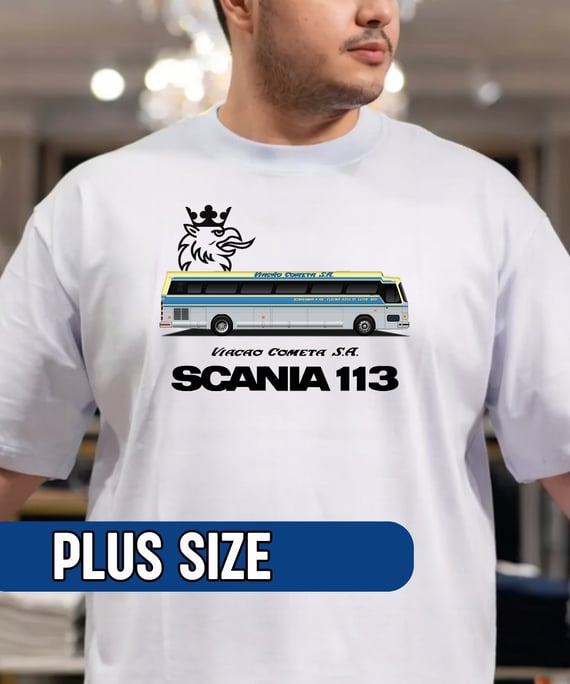 CAMISETA CMA FLECHA AZUL VIAÇÃO COMETA PLUS SIZE