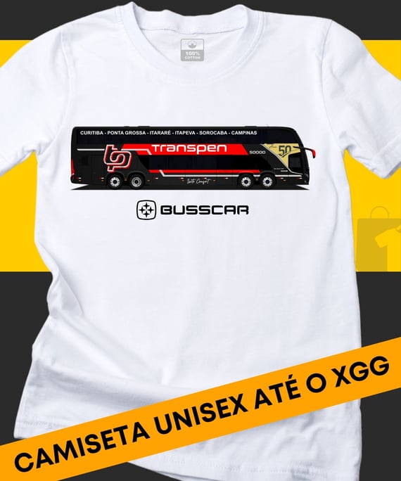 CAMISETA ÔNIBUS TRANSPEN BLACK BUSSCAR VISSTA BUSS DD 