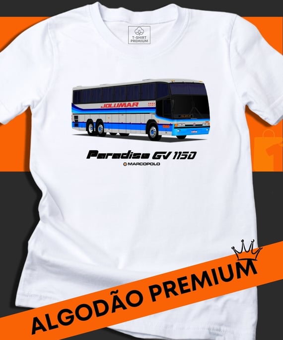 CAMISETA JOLUMAR ÔNIBUS MARCOPOLO PARADISO GV 1150 ELVIO