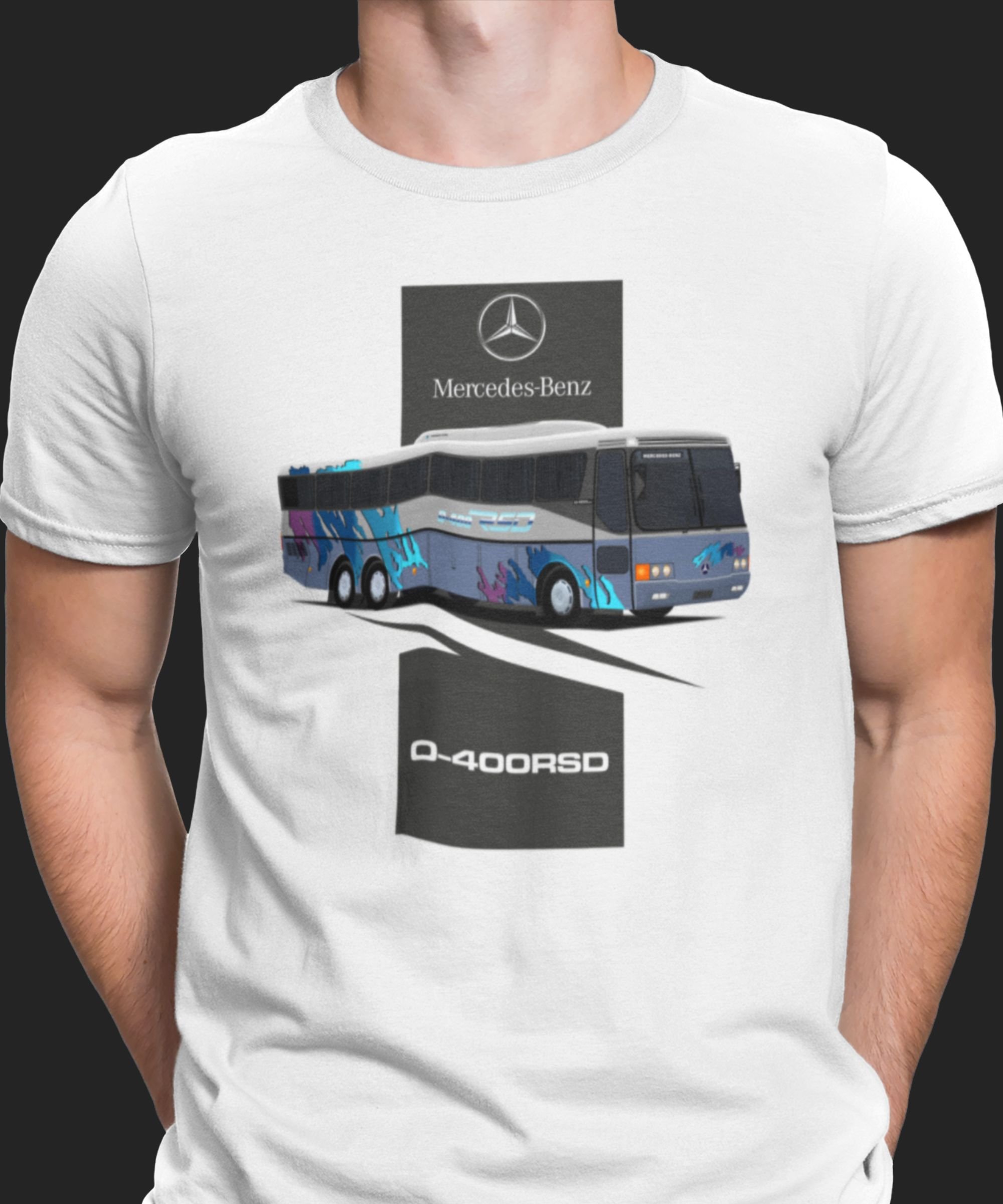 CAMISETA ÔNIBUS PINTURA DE LANÇAMENTO MERCEDES BENZ O400 (MONOBLOCO O-400RSD)