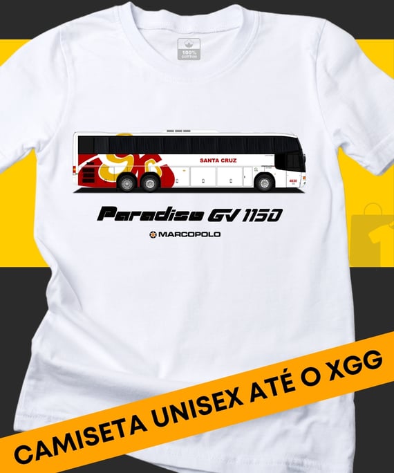 CAMISETA ÔNIBUS VIAÇÃO SANTA CRUZ MARCOPOLO PARADISO GV 1150