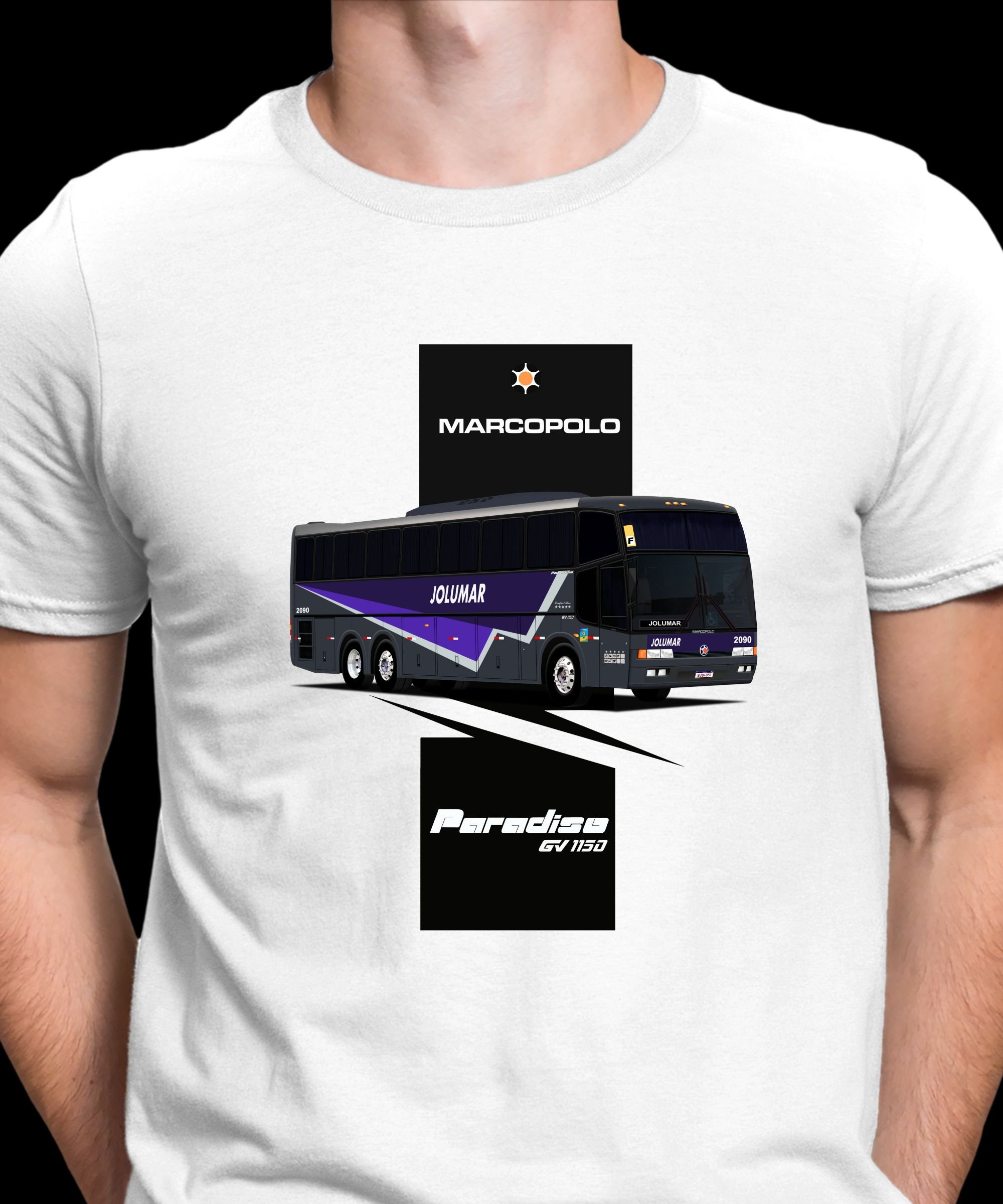 CAMISETA ÔNIBUS JOLUMAR MARCOPOLO PARADISO GV 1150