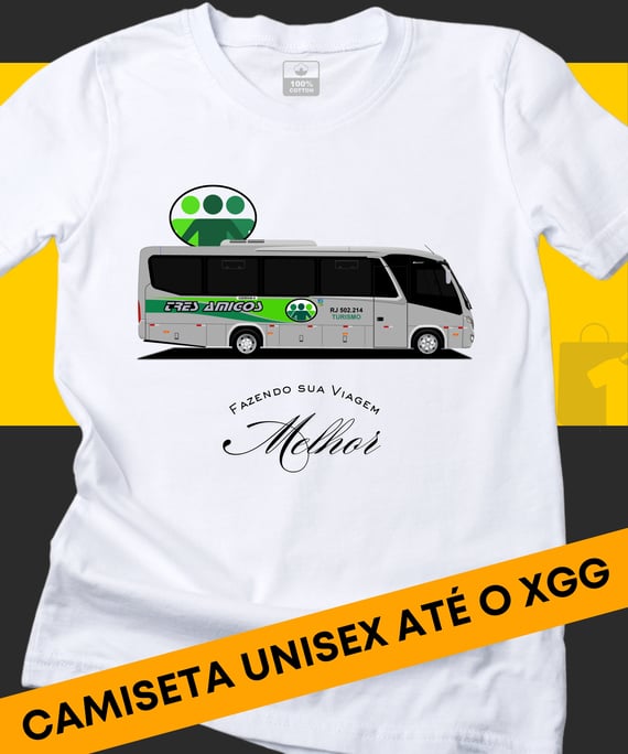 CAMISETA ÔNIBUS TRÊS AMIGOS
