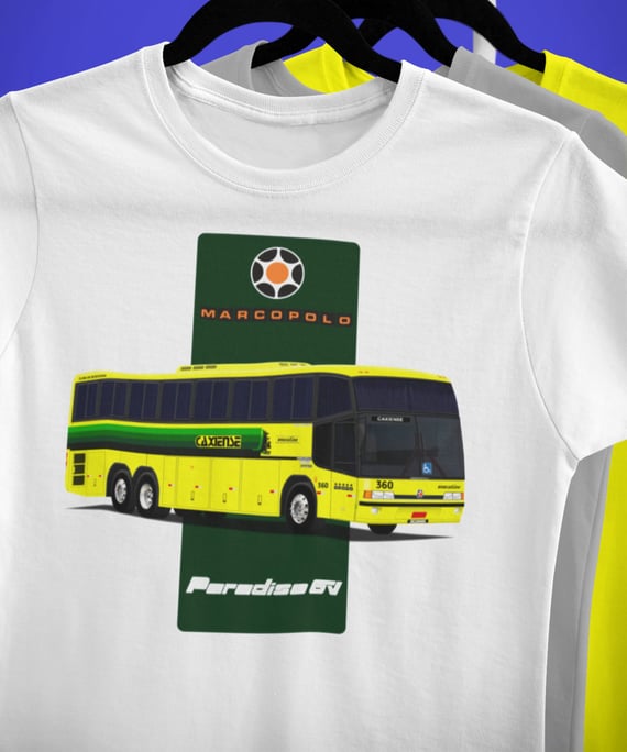CAMISETA ÔNIBUS EXPRESSO CAXIENSE MARCOPOLO PARADISO GV